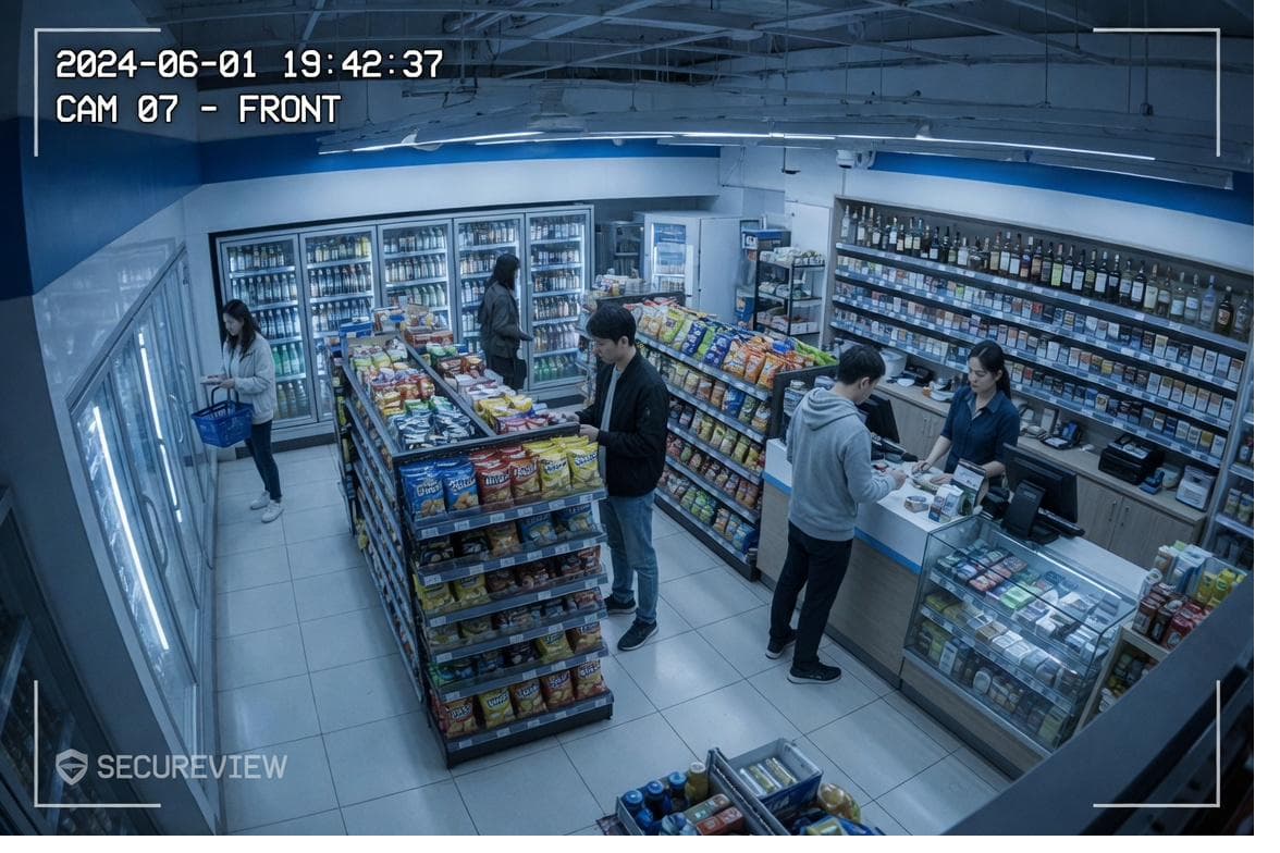 Live monitored convenience store interior