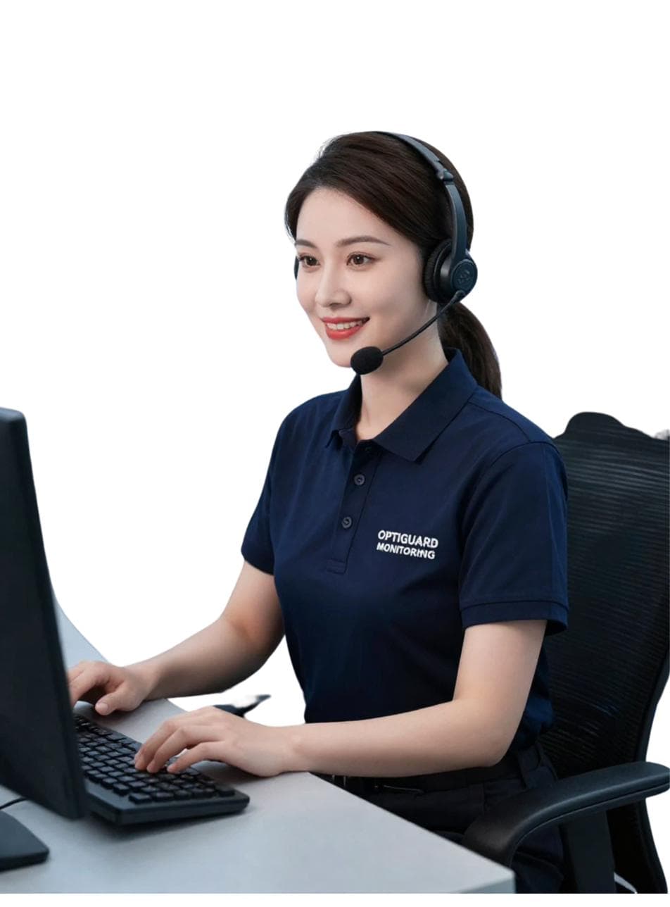 OptiGuard monitoring operator at a workstation